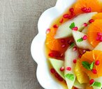 Melon and tangerine fruit salad